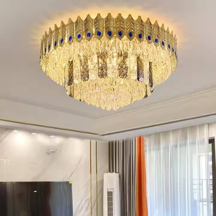 Crystal Ceiling Light - Round Diamond Square